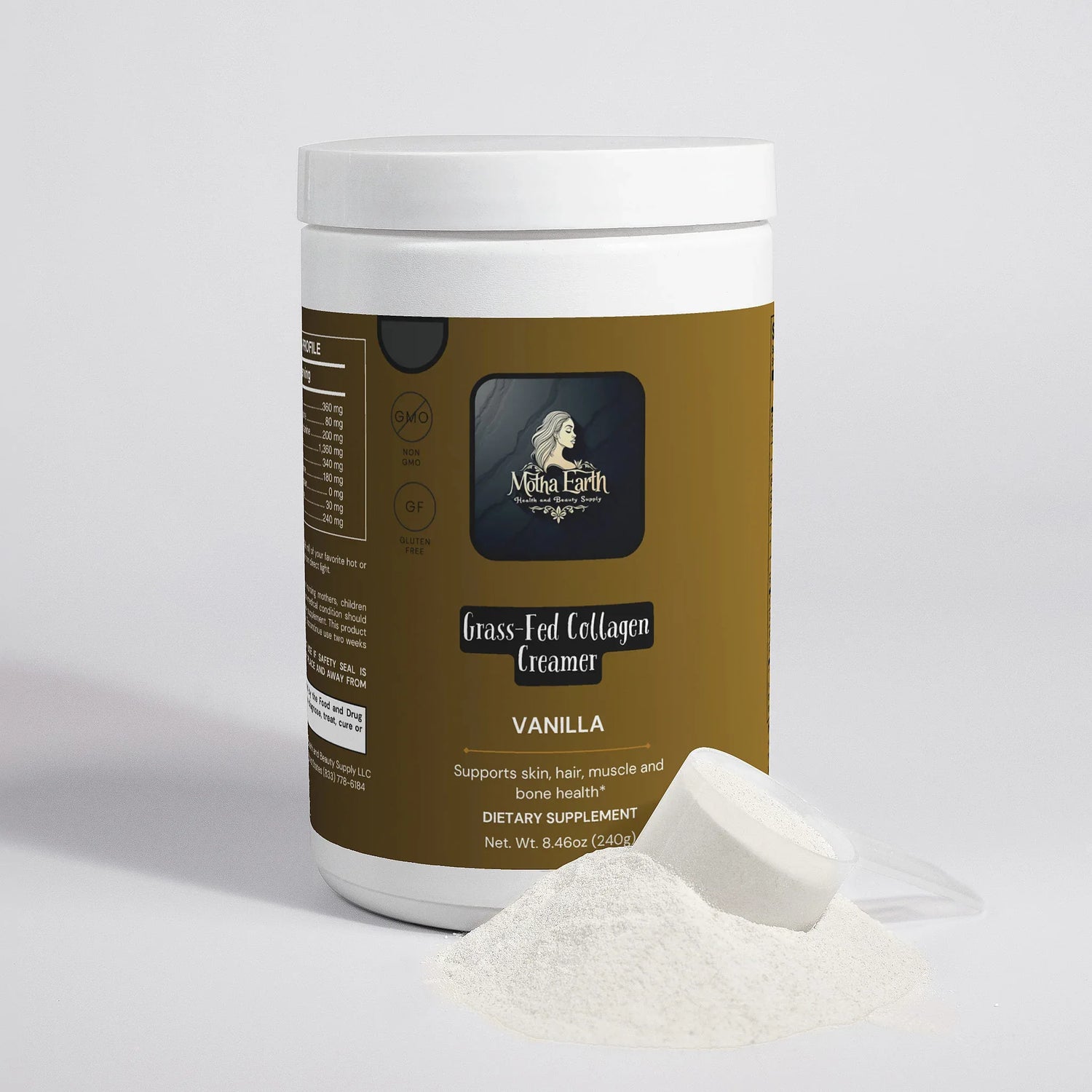 Motha Earth Grass-Fed Collagen Creamer (Vanilla) - Motha Earth Health and Beauty Supply