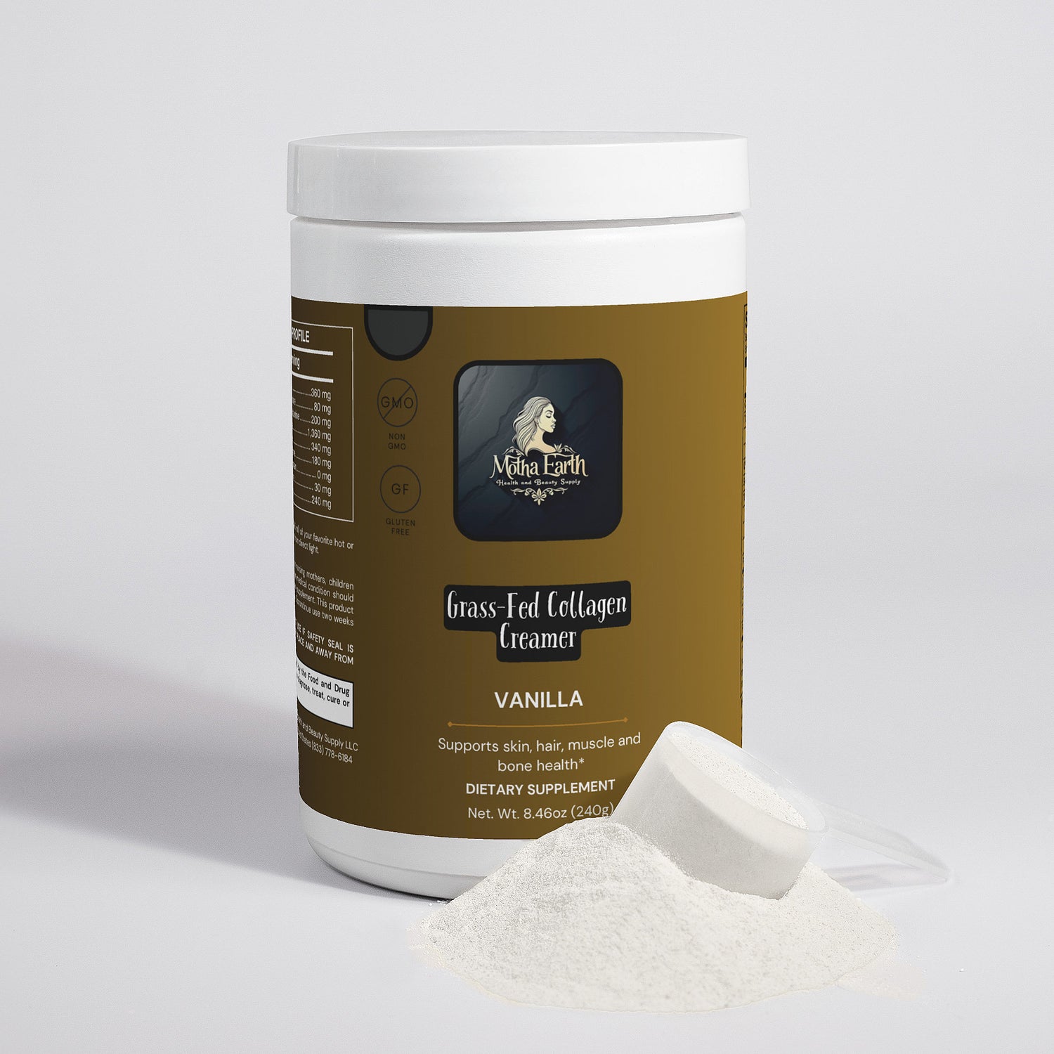 Motha Earth Grass-Fed Collagen Creamer (Vanilla) - Motha Earth Health and Beauty Supply